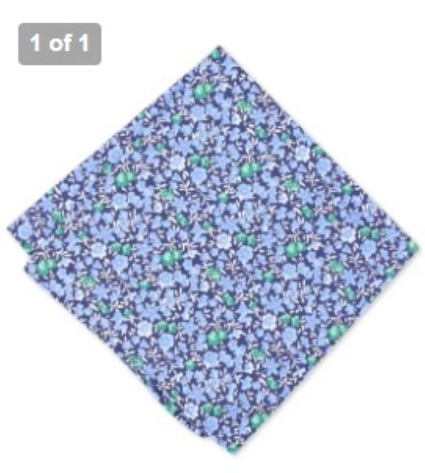 $32.50 bar III Juego Cuadrado de Bolsillo Floral de Seda para Hombre, Azul Foto 1 de 1