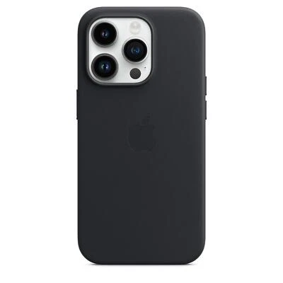 Genuine / Official Apple iPhone 14 Pro Leather Case - Midnight (Black) - New - Image 1 of 4