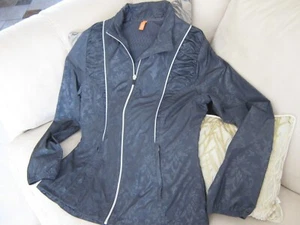 Lucy Activewear  Women's M Full Zip Jogger Jacket Gray Paisley 100% Polyester - Picture 1 of 11