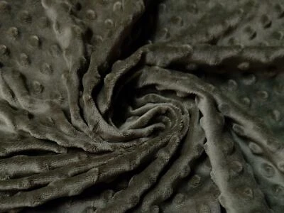Luxury Supersoft DIMPLE Cuddle Soft Fleece Fabric Material KHAKI - Image 1 of 2