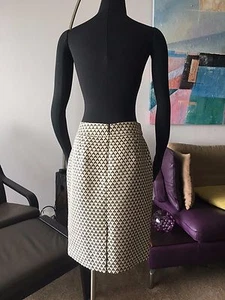 AUTÉNTICA FALDA JACQUARD METALIZADA DORADA BANANA REPUBLIC Talla 4 NUEVA CON ETIQUETAS - Imagen 1 de 10