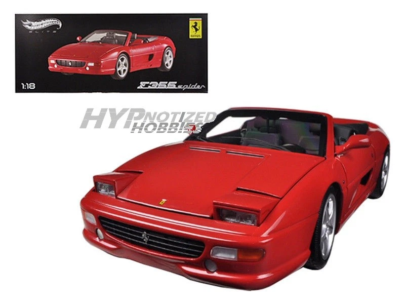 HOT WHEELS 1:18 ELITE FERRARI F355 SPIDER DIECAST RED BLY34 - Image 1 of 1