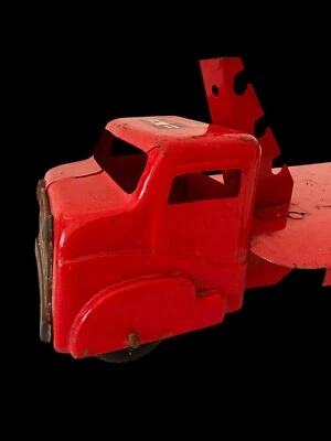 Vintage Structo Toy Truck RED   Missile Launcher  12" Long Missing Parts As Is - Image 1 of 4