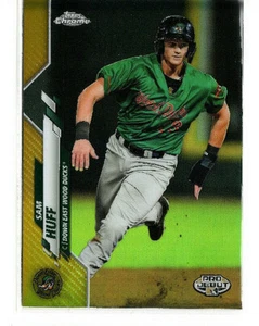 2020 Topps Pro Debut Chrome Sam Huff #ed 12/75 GOLD PROSPECT RANGERS - Picture 1 of 2