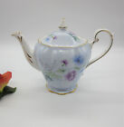 Vintage Bone China Royal Standard 4 Cup Tea Pot with Floral Design on Pale Blue