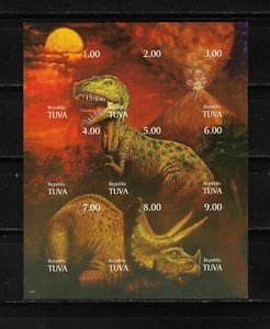REPÚBLICA TUVA 1999, HOJA BLOQUE SIN DENTAR DINOSAURIOS. MNH. - Imagen 1 de 1