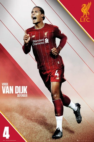 Virgil Van Dijk SUPERSTAR LIVERPOOL FC EPL Football Action POSTER Cover