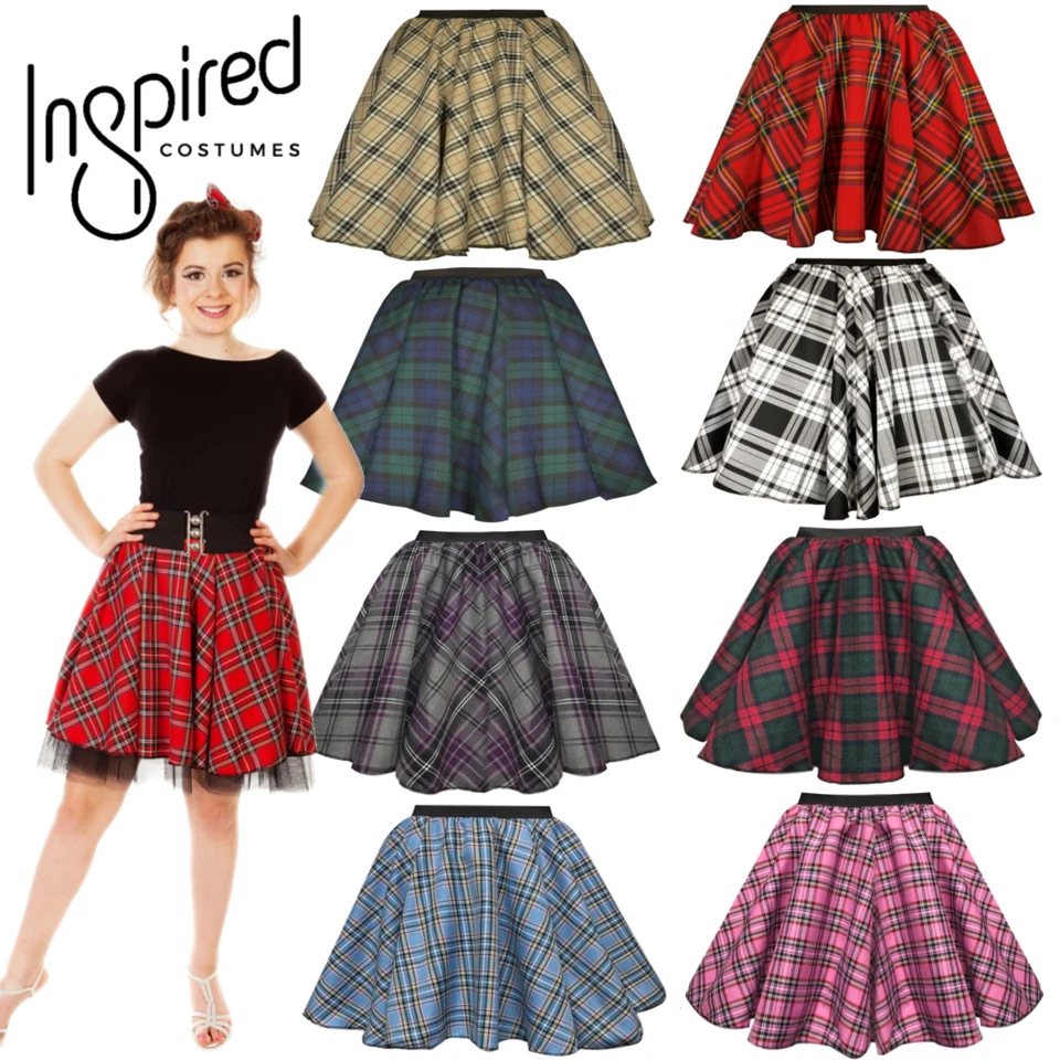 GIRLS TARTAN Check Dance Skirt Highland DANCE Hogmanay Burns Night School Rock - Image 1 of 1