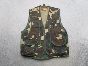 Vintage 90s Avid Outdoor Duck Hunting Vest Mens Size L Woodland Camo Game Bag - Picture 1 of 9