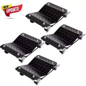 New Set of (4) Auto Dolly Car Dolly Wheel Tire 12"x16" Skate 6000lb Repair Slide - Picture 1 of 8