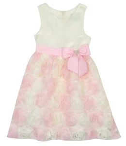 Rare Editions Little Girl's Sleeveless Sateen Bodice Soutache Fanciful Dress-5 - Picture 1 of 4