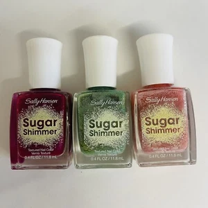 Lot Of 3 Colors Sally Hansen Sugar Shimmer Textured Nail Color Vernis Texture - Picture 1 of 6