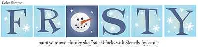 8 pc Chunky Block Snowman STENCIL Frosty Stars Holiday Christmas DIY Art Signs - Image 1 of 4