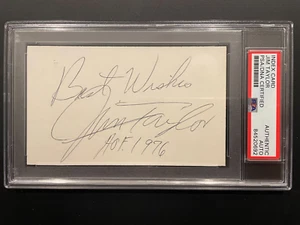 Jim Taylor Signed Index Card w/ "HOF 1976" Football Hall of Fame Packers PSA/DNA - Picture 1 of 4