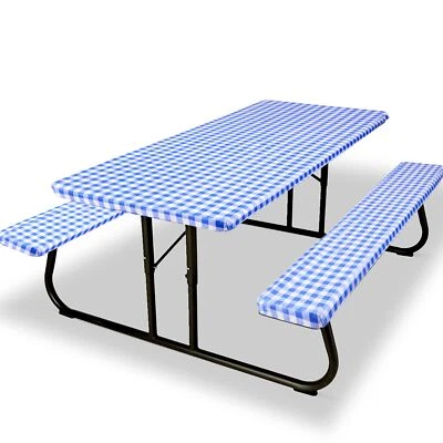 Fitted Picnic Table Cover with Bench Covers 3 Pieces Waterproof Camping Picni... - Image 1 of 4