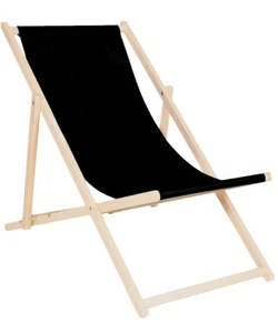 Relaxliege Liegestuhl Strandstuhl Gartenliege Sonnenliege verstellbar Schwarz - Bild 1 von 5