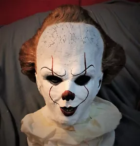 PENNYWISE CLOWN IT LATEX MASK Halloween HORROR Stephen King MASCARA PROP COSPLAY - Picture 1 of 24
