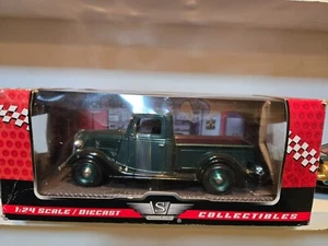 Camioneta Ford 1937 verde con proyectores negros 1/24 diecast modelo de coche  - Imagen 1 de 1