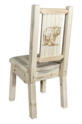 Rustic DINING CHAIR Farmhouse Kitchen Chairs ENGRAVED ETCHED Western Unique - Image 1 of 4