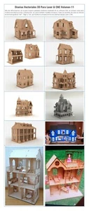 3D Designs of Houses for dolls and miniature furniture for Laser & CNC Router - Picture 1 of 9