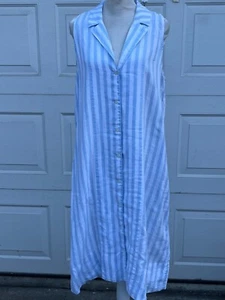 Everlane Hemdblusenkleid blau weiß gestreift 100 % Leinen Damengröße 8 - Bild 1 von 5