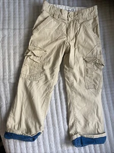 Old Navy Size 5 Khaki Chino Light Brown Cuff Lined Warm Pant Adjust Waist Unisex - Picture 1 of 24