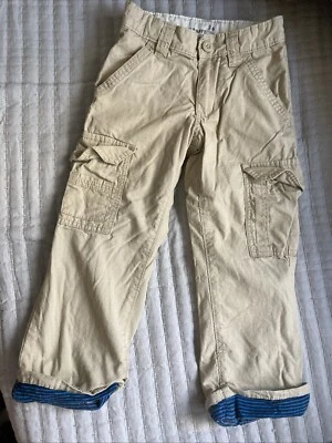 Old Navy Size 5 Khaki Chino Light Brown Cuff Lined Warm Pant Adjust Waist Unisex - Image 1 of 4