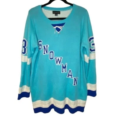 Suéter escarchado muñeco de nieve Blizzard Bay Navidad para mujer talla XL túnica vacaciones Foto 1 de 4