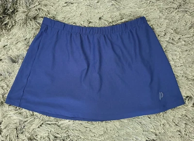 Falda Prince Skort Mujer Azul Medio Tenis Pickleball Bordado Logo Pull-On Foto 1 de 4
