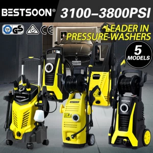 Bestsoon Max3800PSI Electric High Pressure Cleaner Washer Gurney Water Pump Hose - Picture 1 of 14