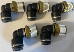 (5 Stück) SCM KV2L11-37S Luftverschraubungen, Außenbogen, 3/8'', 1/2" NPT - Bild 1 von 3