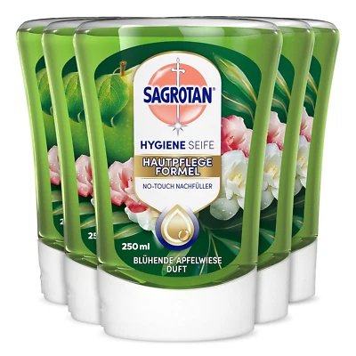 Sagrotan No-Touch Nachfüller Blühende Apfelwiese Für Seifenspender 5x250 ml - Bild 1 von 4