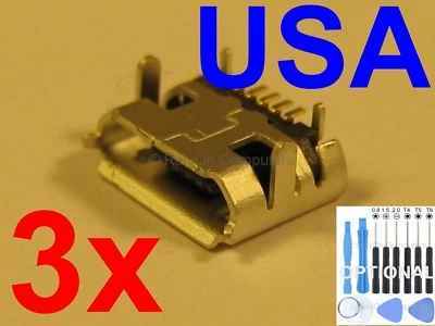 3x Micro USB Charging Port Sync for HTC Inspire 4G A9192, HD2 T8585 Phone USA