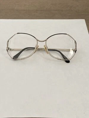 VTG New St Moritz Silver & Grey Sabrina Diva RX Eyeglass Frames Art Deco 52-16 - Image 1 of 4