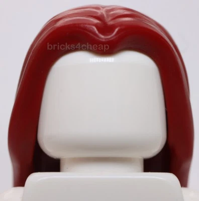 Lego Dark Red Female Minifigure Hair Long Parted in Center - Image 1 of 3