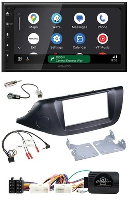 Kenwood DAB Bluetooth USB Lenkrad 2DIN Autoradio für Kia Ceed ab 2012 schwarz oh - Bild 1 von 4