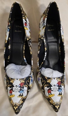 Tacones de tacón de aguja Disney X Aldo Mickey Minnie negros, talla 9/40 Foto 1 de 4