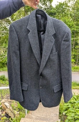 Paul Fredrick Sport Coat Blazer Mens 43L Suit Jacket Virgin Wool Herringbone - Image 1 of 4