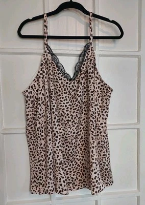 Camisola Torrid Leopardo Columpio Cuello en V Gasa Marrón Mujer Plus 3X Foto 1 de 4