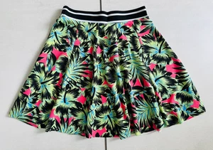 Retro Topshop Vibrant Tropical Print A-Line Skirt UK 6 Sporty Waistband BNWT - Picture 1 of 10