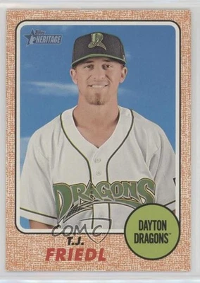 2017 Topps Heritage Minor League Edition Orange 1/1 TJ Friedl #176 0q41 - Image 1 of 3