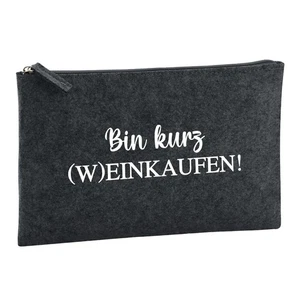 Kulturbeutel Bin kurz (W)Einkaufen Schriftzug Geschenkidee Bin kurz (W)Einkaufen - Bild 1 von 7
