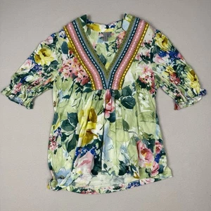 Anthropologie Blank London Multicolor Boho Floral V-Neck XS Casual Pullover Top - Picture 1 of 8