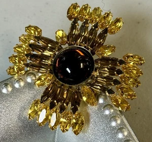 Broche Vintage Juliana Topacio Miel Ámbar Sunburst CJ-M-8 - Imagen 1 de 2