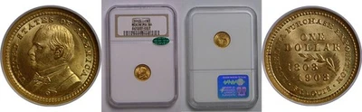 1903 $1 LA Purchase, McKinley Gold Commemorative  NGC MS-66  CAC - Image 1 of 3