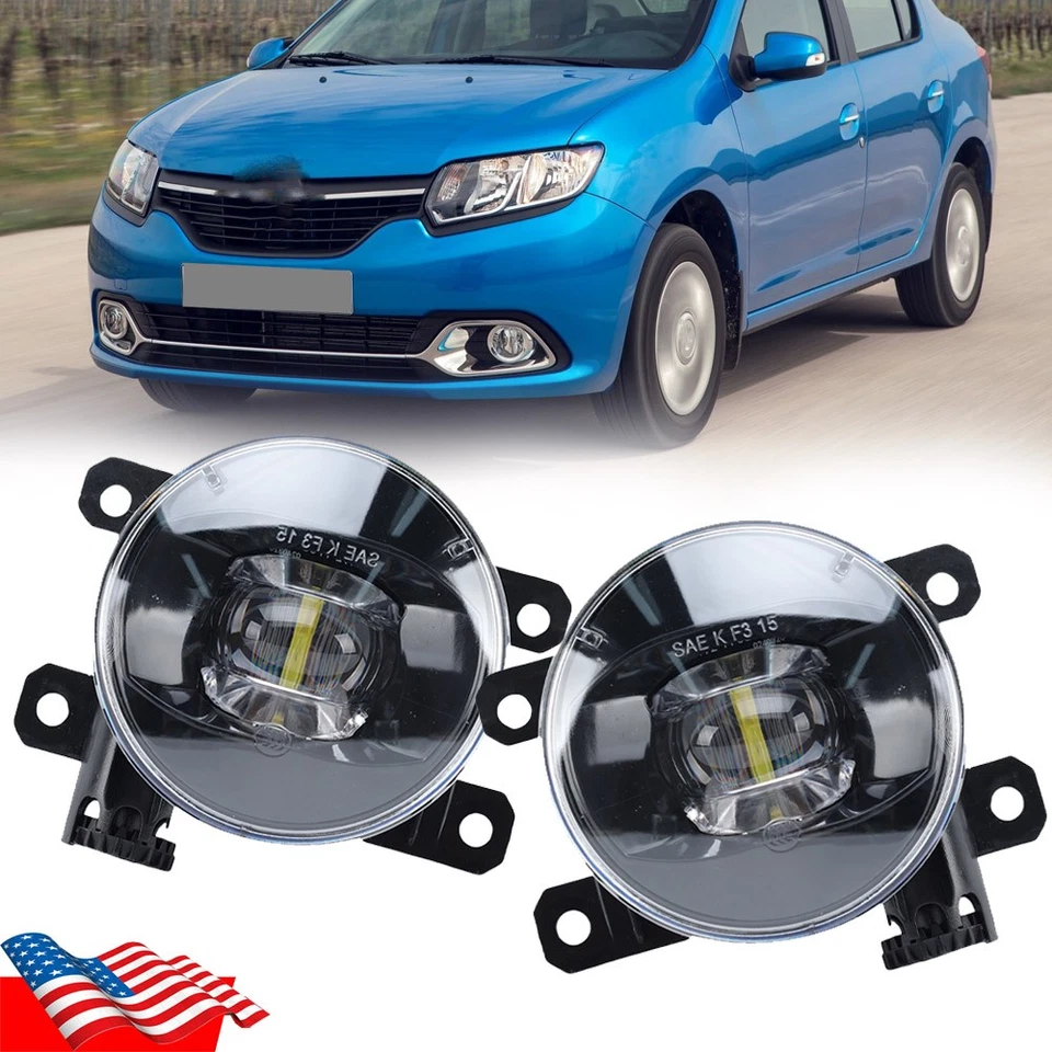 High Bright LED Front Bumper Fog Light Driving Lamp For Lada Vesta Renault Logan - Image 1 of 4