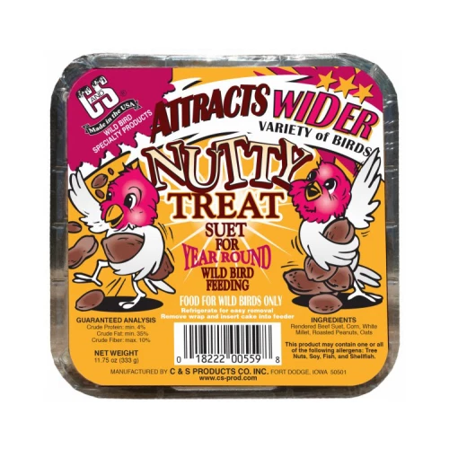 Nutty Treat Suet 11.75oz CS Cs12559 Pkg of 12 UPC 018222005598