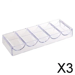 3X Acrylic Poker Chip Tray Case Container Stackable Professional Casino Game - Picture 1 of 7