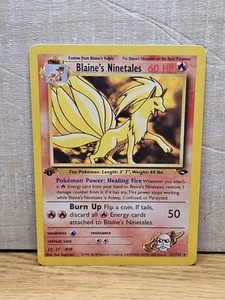 Pokémon Karte Blaine’s Ninetales 21/132 1. Edition Gym Challenge Rare Non-Holo - Bild 1 von 16