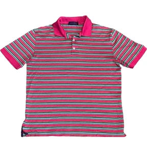 Ralph Lauren Purple Label Medium Poloshirt gestreift rosa Made In Italy Vintage - Bild 1 von 5